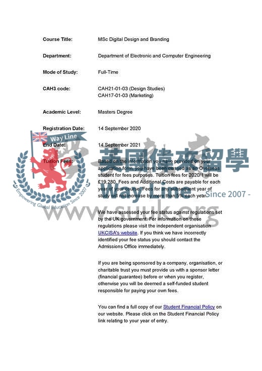 英國布魯內爾大學數字設計與品牌管理碩士