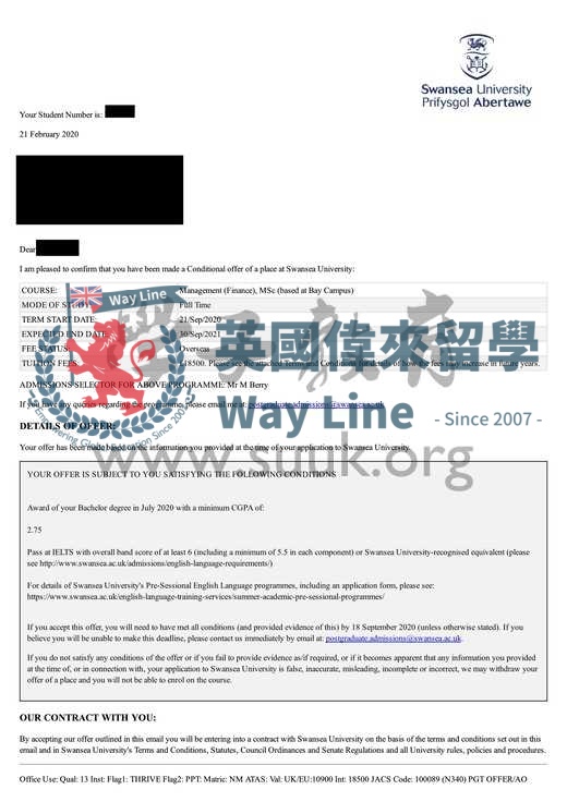 英國斯旺西大學管理（金融）碩士