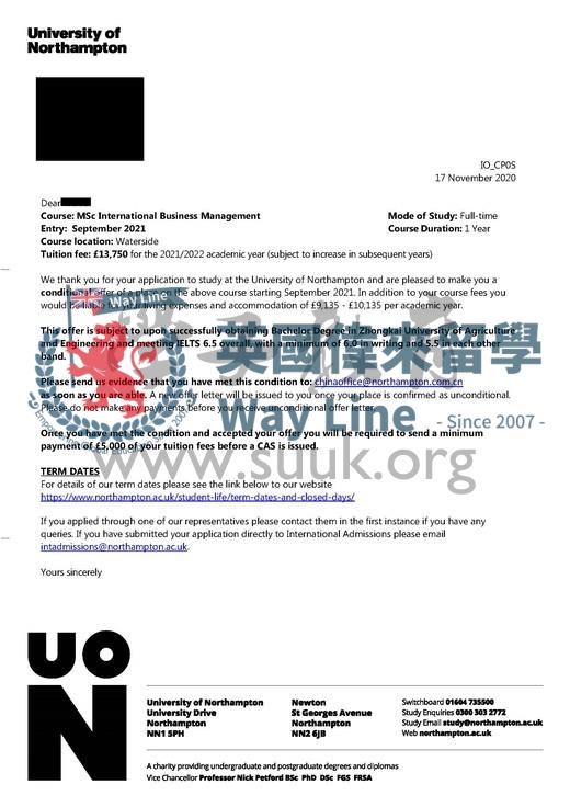 英國北安普頓大學國際商務管理碩士