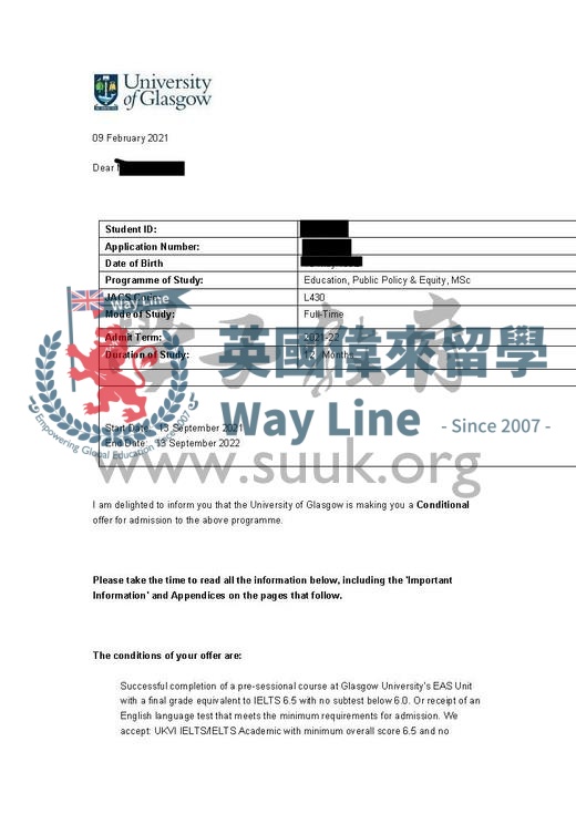 英國格拉斯哥大學教育、公共政策和公平碩士