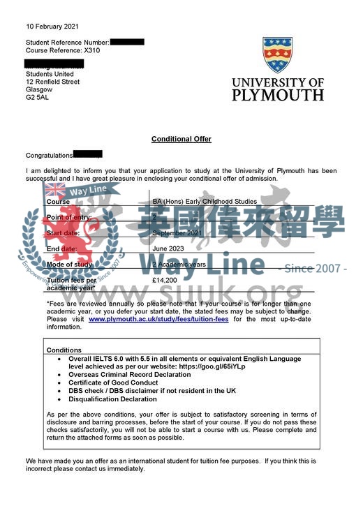 英國普利茅斯大學兒童早教本科第二年