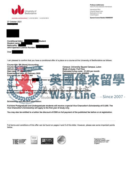 英國貝德福德大學會計本科第二年