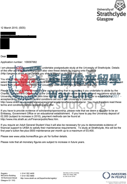 英國格拉斯哥斯特拉思克萊德大學國際管理學碩士