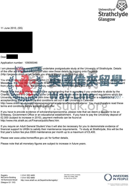 英國格拉斯哥斯特萊斯克萊德大學國際營銷學碩士