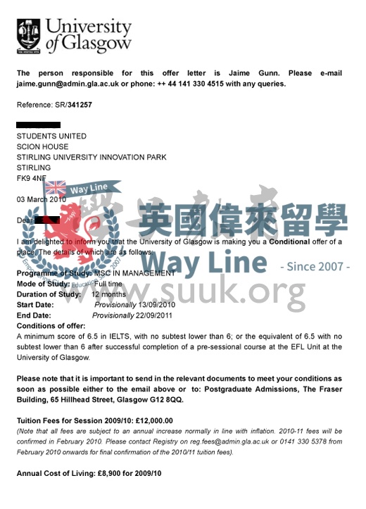 英國格拉斯哥大學管理學碩士