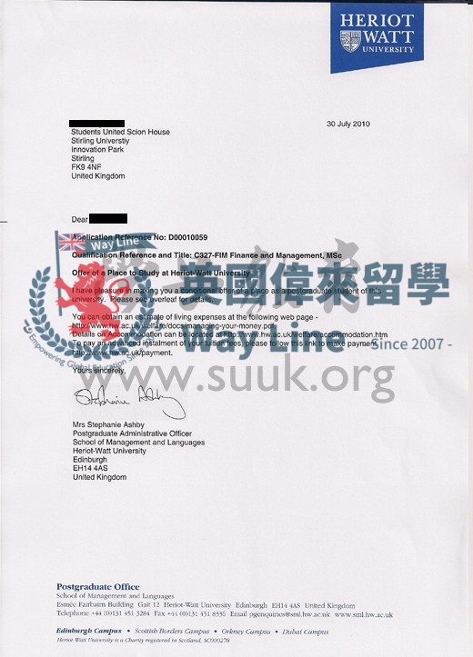 英國赫瑞瓦特大學金融管理學碩士