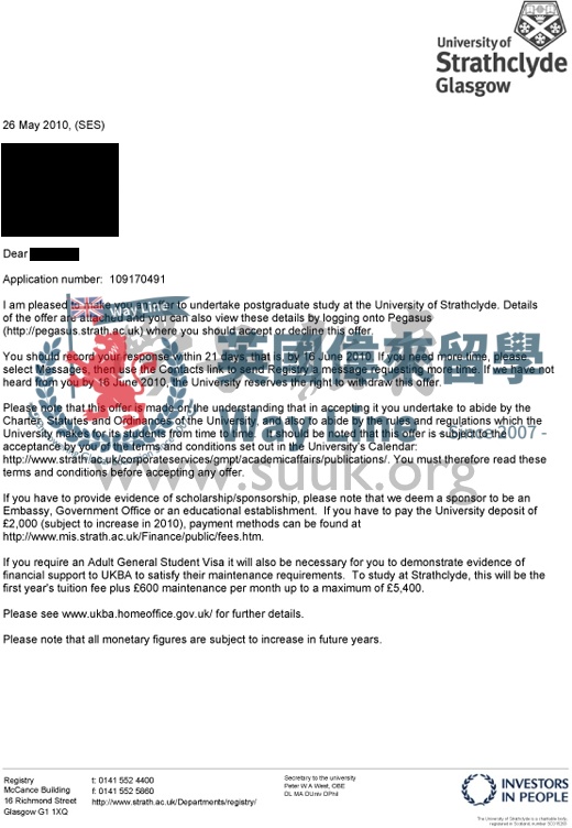 英國格拉斯哥斯特拉思克萊德大學國際管理學碩士