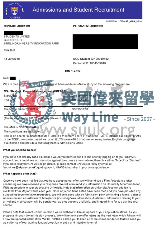 英國鄧迪大學戰略財務管理學碩士