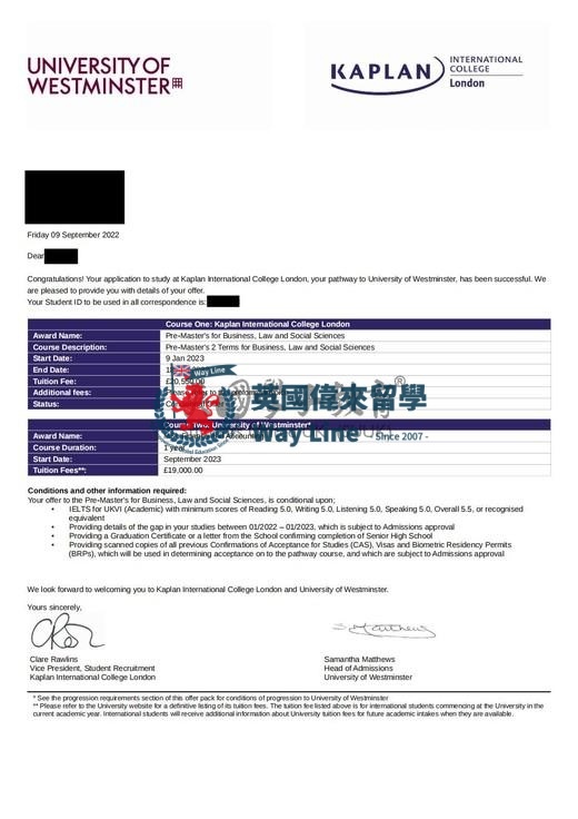 英國威斯敏斯特大學商業、法律和社會科學碩士預科+金融和會計碩士