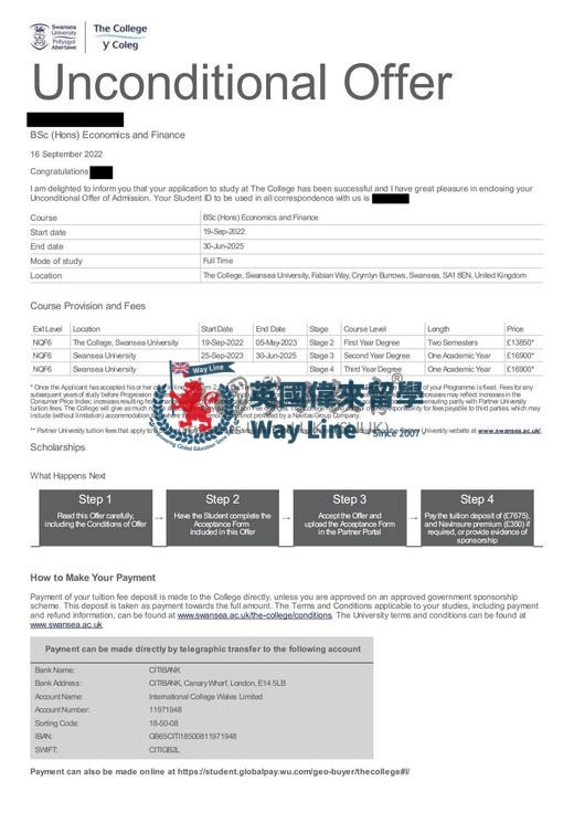 英國斯旺西大學經濟與金融學士