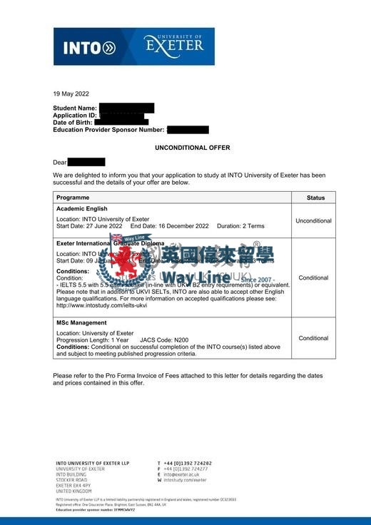 英國埃克塞特大學碩士預科+管理碩士