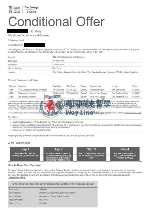 英國斯旺西大學經濟與商業學士