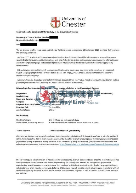 英國切斯特大學工商管理與管理學士