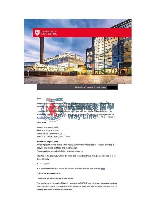 英國萊斯特大學管理學碩士