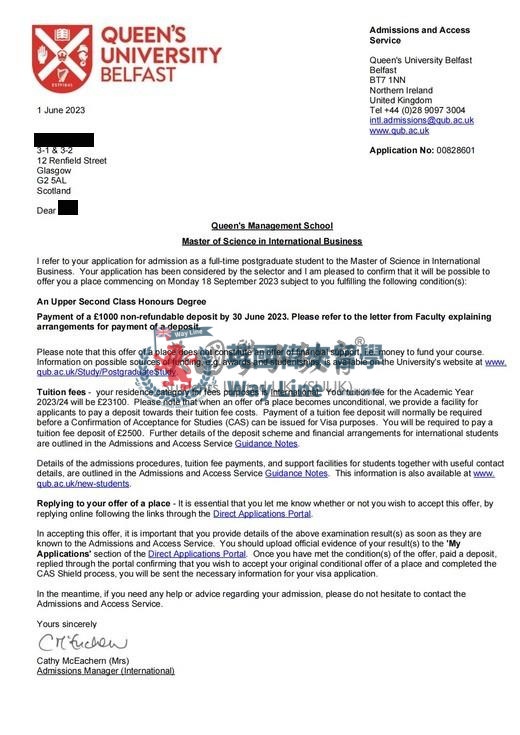 英國貝爾法斯特女王大學國際商務碩士