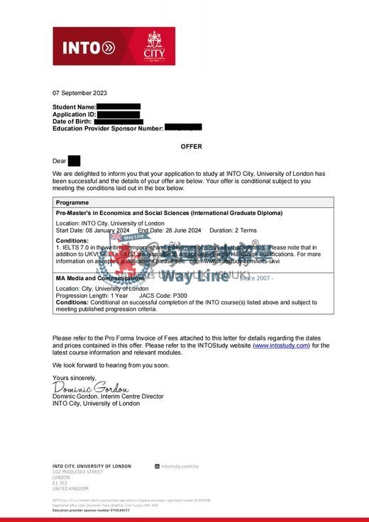 倫敦大學城市學院經濟學和社會科學碩士預科（國際研究生文憑）+媒體與傳播碩士