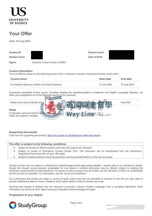 蘇塞克斯大學商業、媒體和社會科學碩士預科+媒體和文化研究碩士