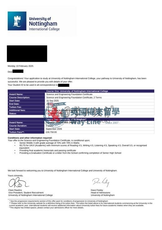 英國諾丁漢大學科學與工程預科+計算機科學學士